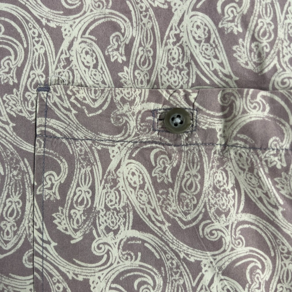 Tommy Bahama Island Soft Shirt Mens Large Purple Beige Paisley Button Up Casual - Picture 6 of 14
